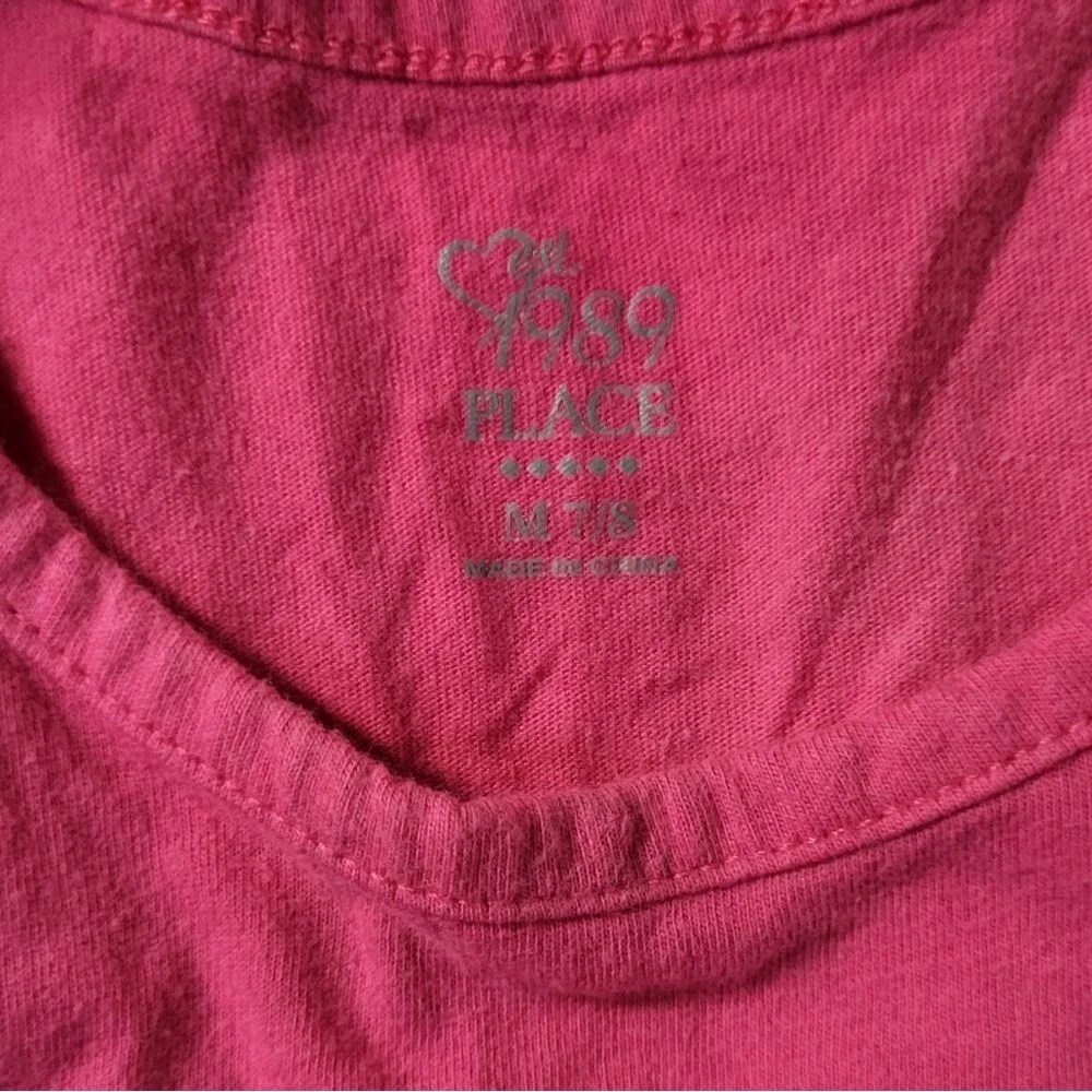 The Children's Place Girls Hot Pink High-Low Floral Tank Top Size Medium (7/8)